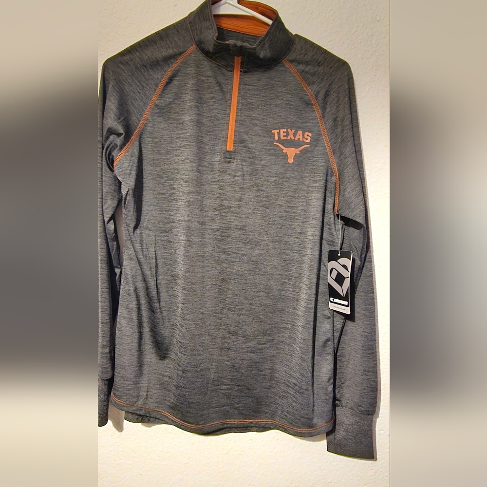 Colosseum Gray and Orange Texas Longhorns Pullover